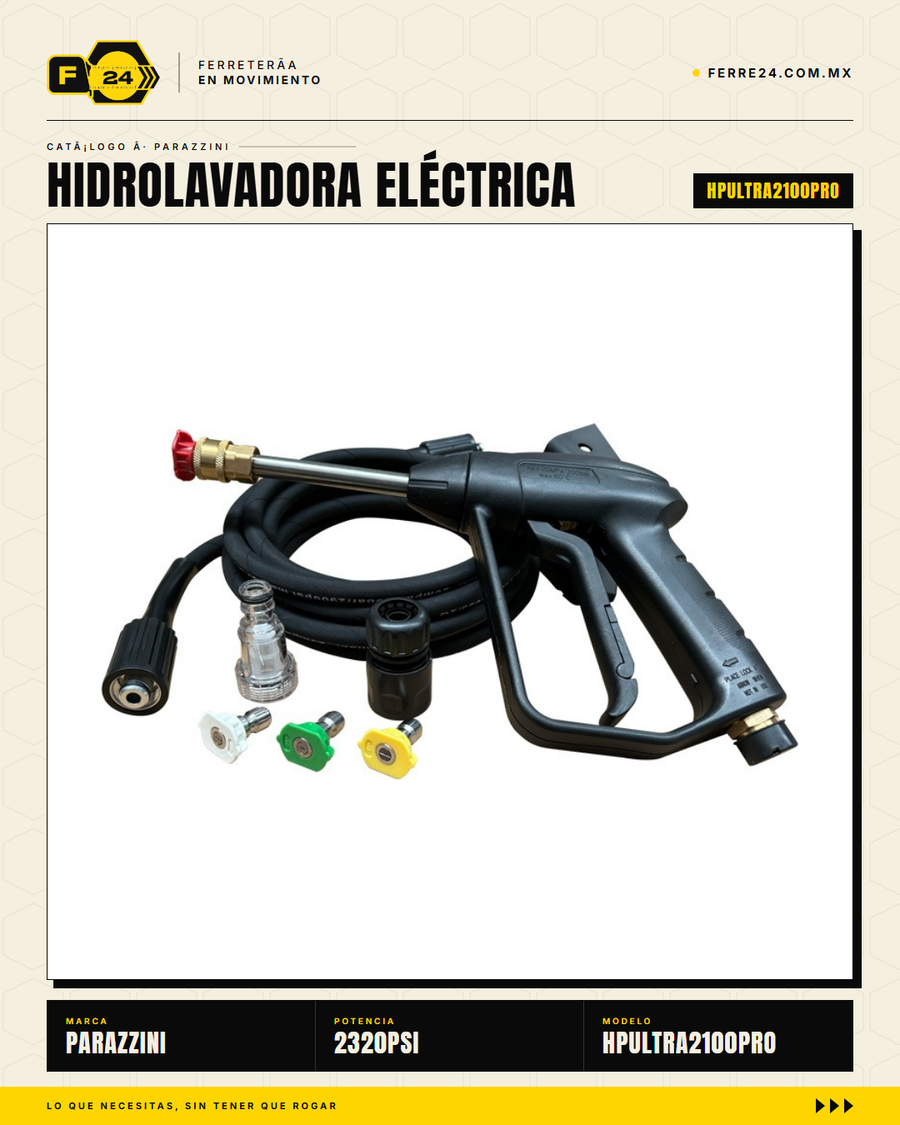 HPULTRA2100PRO — boquillas y lanza incluidas