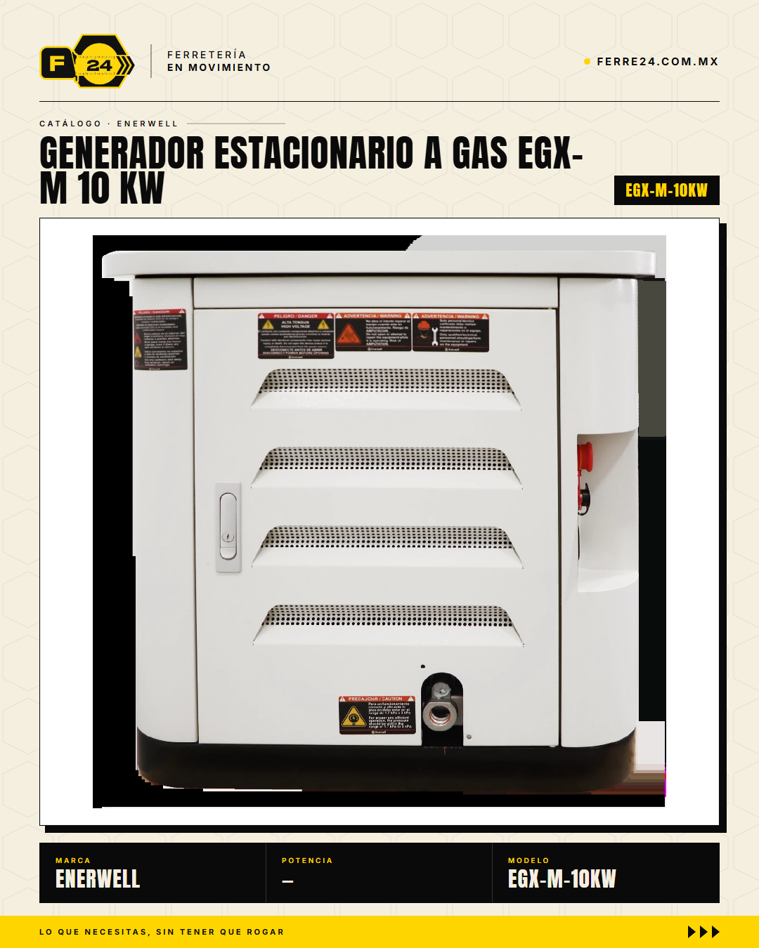 Generador Estacionario a Gas 10 kW — EGX-M · sec_003