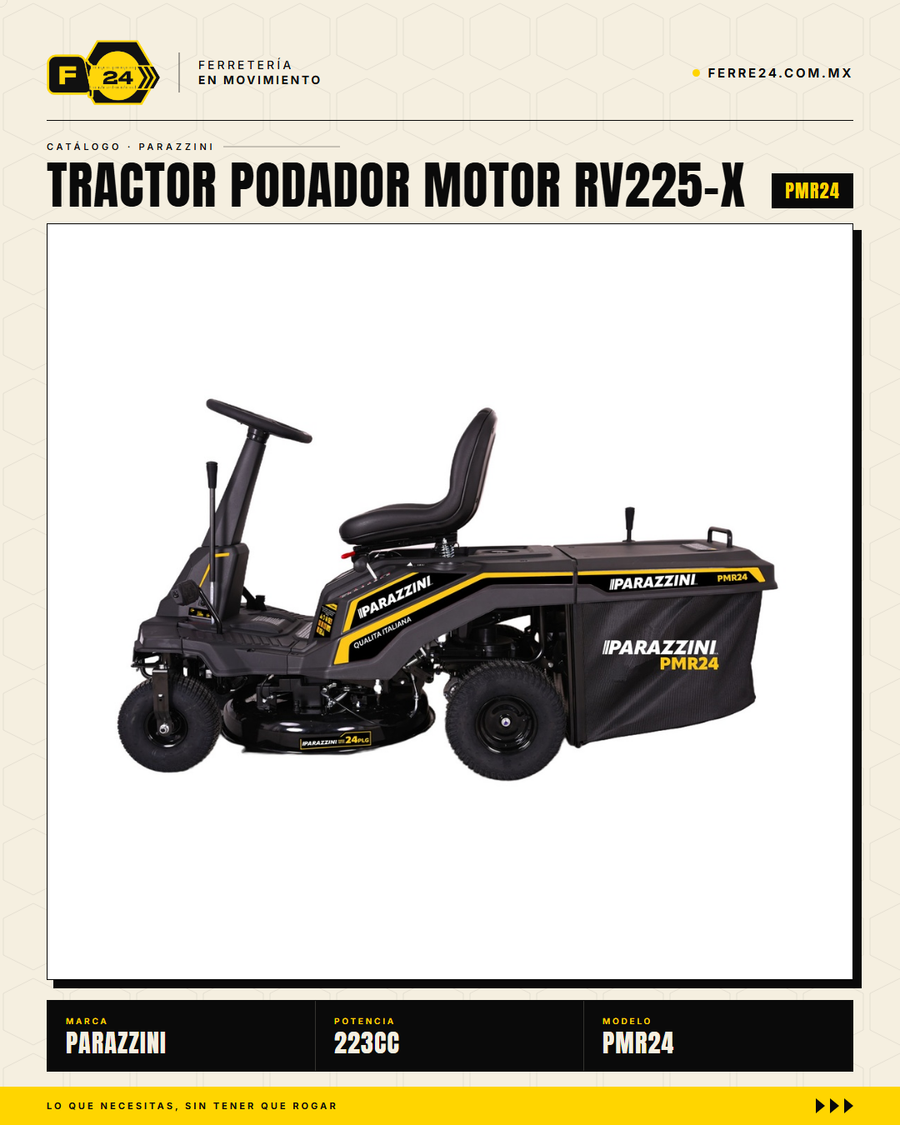 Tractor Podador Parazzini PMR24 — Motor 223cc 4T, 24 Pulgadas, Encendido Eléctrico · sec_003