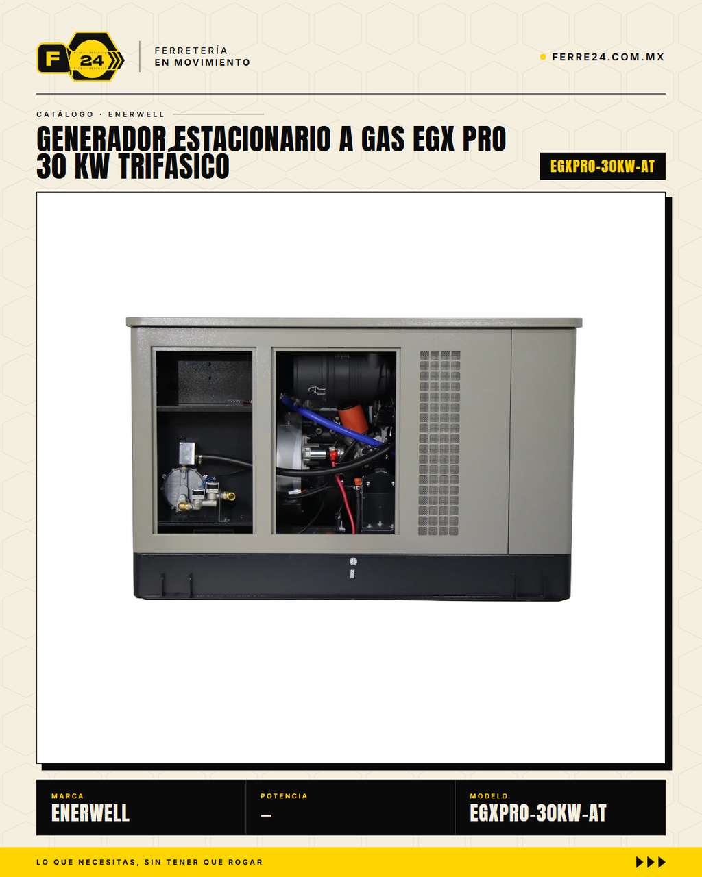Generador Estacionario a Gas 30 kW — EGX PRO, Trifásico · sec_003