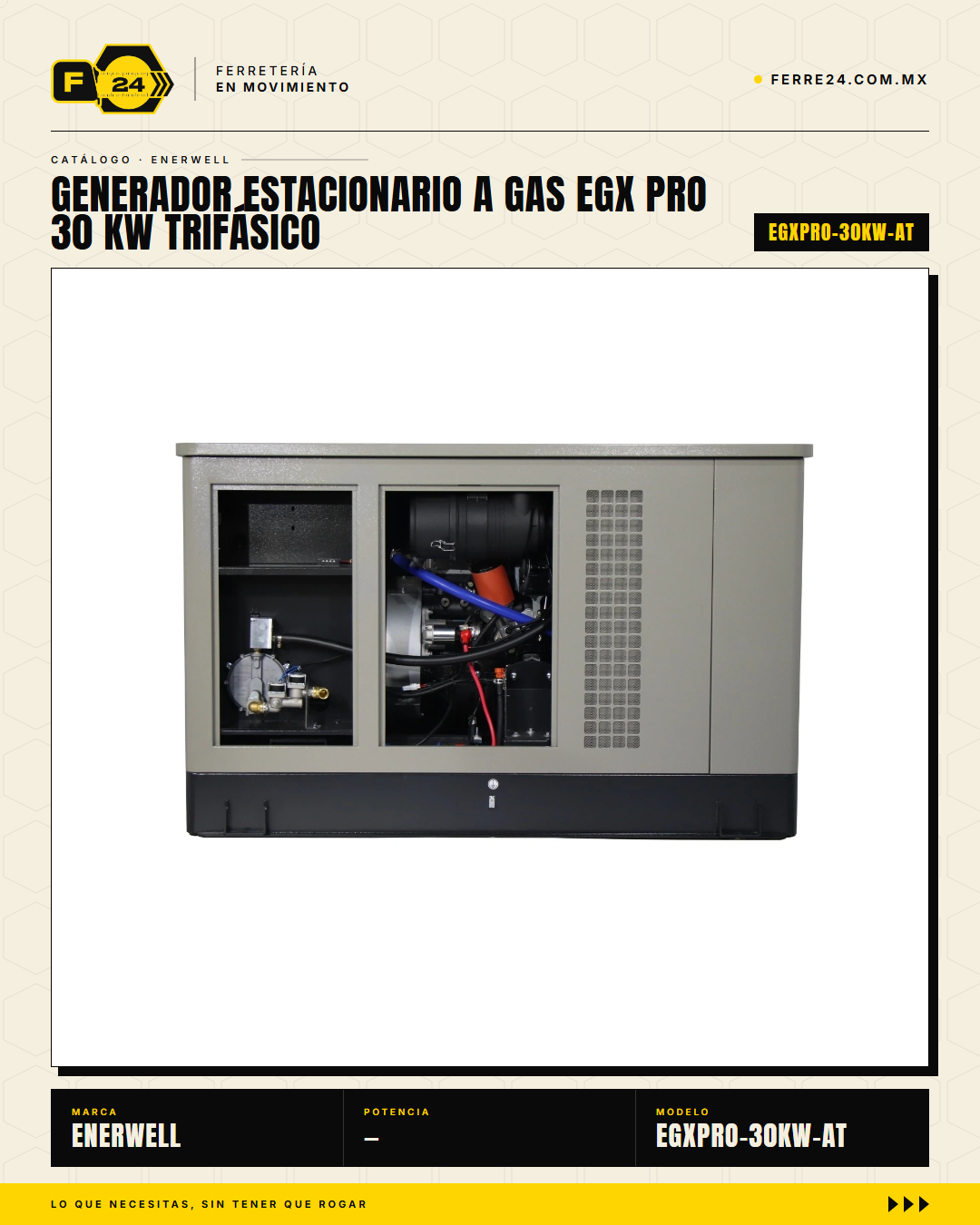 Generador Estacionario a Gas 30 kW — EGX PRO, Trifásico · sec_003
