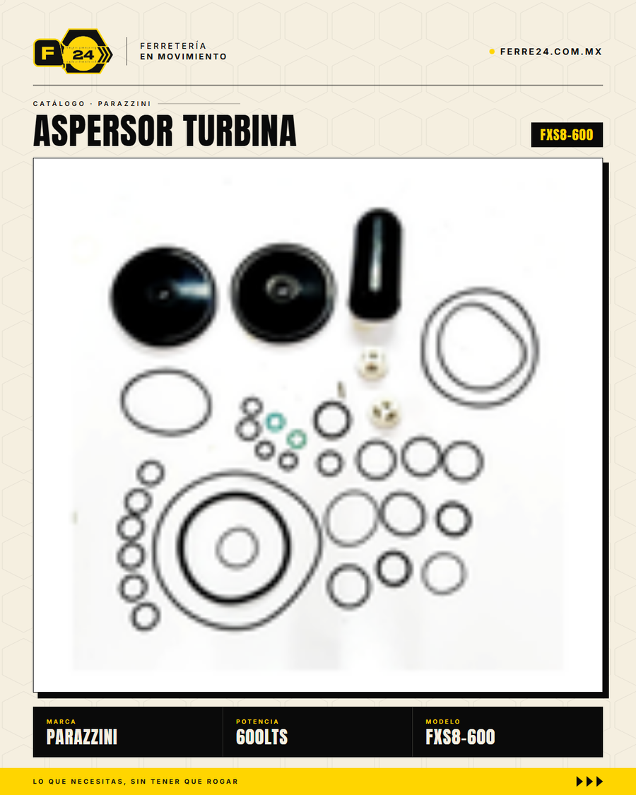 Aspersor Turbina Parazzini 600 L — PTO 50 HP · 32" · 24 Boquillas · sec_003