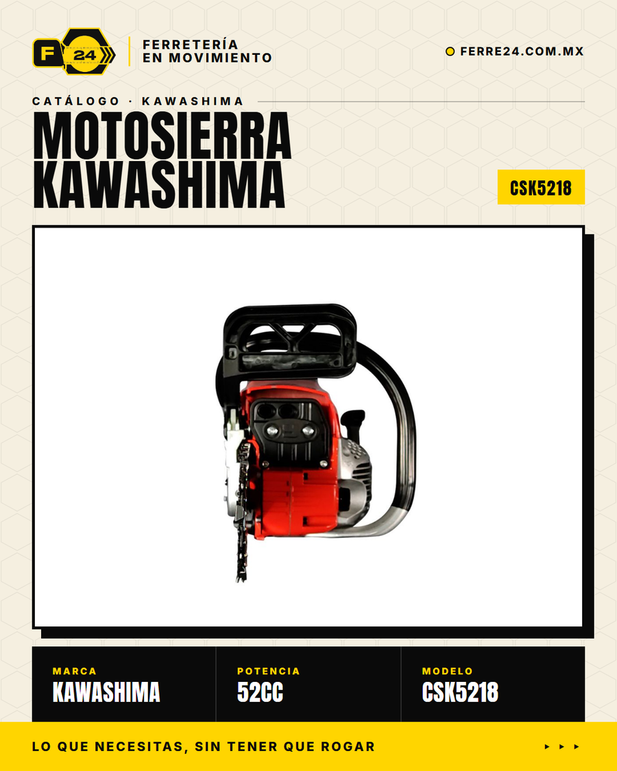 Motosierra Kawashima 52 cc — detalle 3