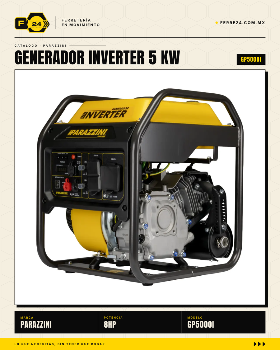 Generador Parazzini Inverter 5 KW — Respaldo Confiable para Casa, Negocio y Obra · sec_003