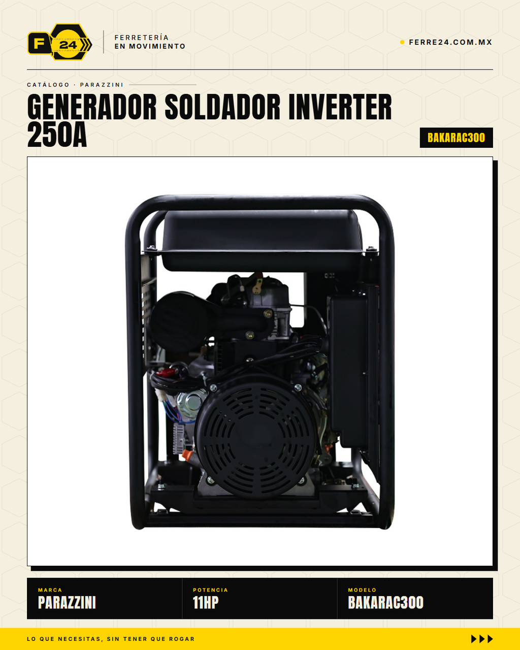 Parazzini BAKARAC300 — Generador Soldador Inverter 250A Gasolina · sec_003