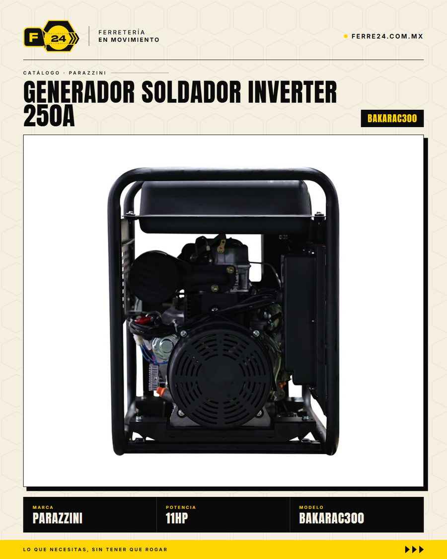 Parazzini BAKARAC300 — Generador Soldador Inverter 250A Gasolina · sec_003