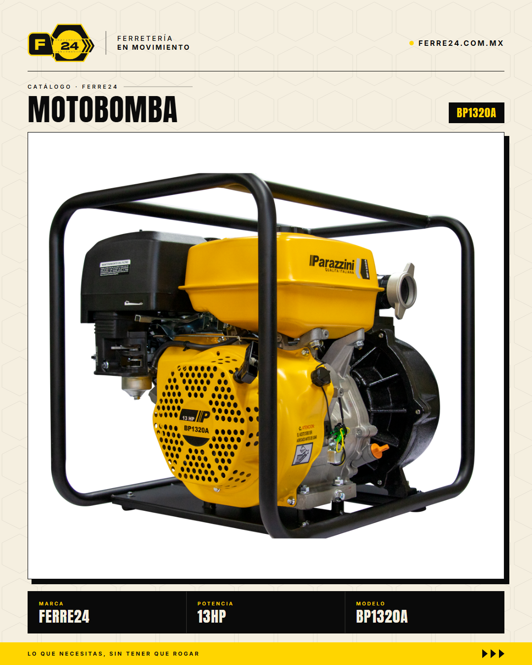 Motobomba Alta Presión 13 HP — 2", 85 m de Altura · sec_003