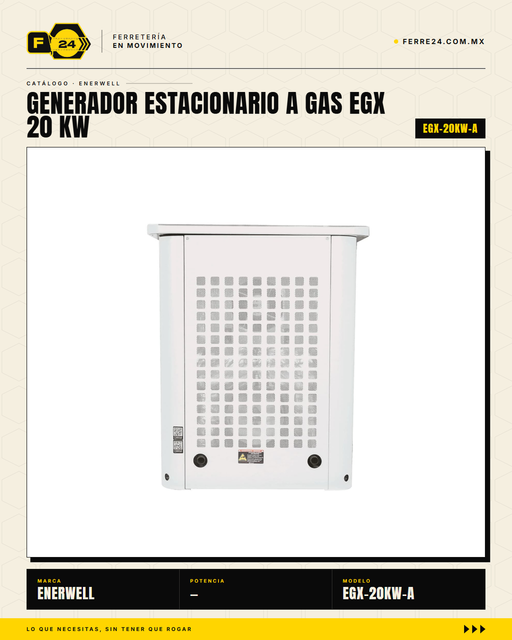 Generador Estacionario a Gas 20 kW — EGX · sec_003