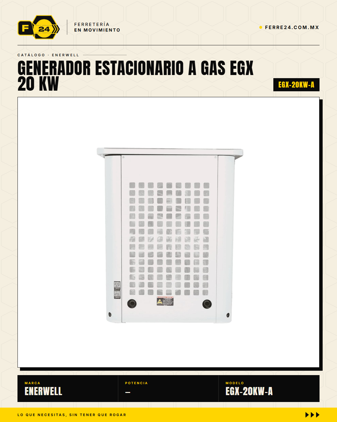 Generador Estacionario a Gas 20 kW — EGX · sec_003