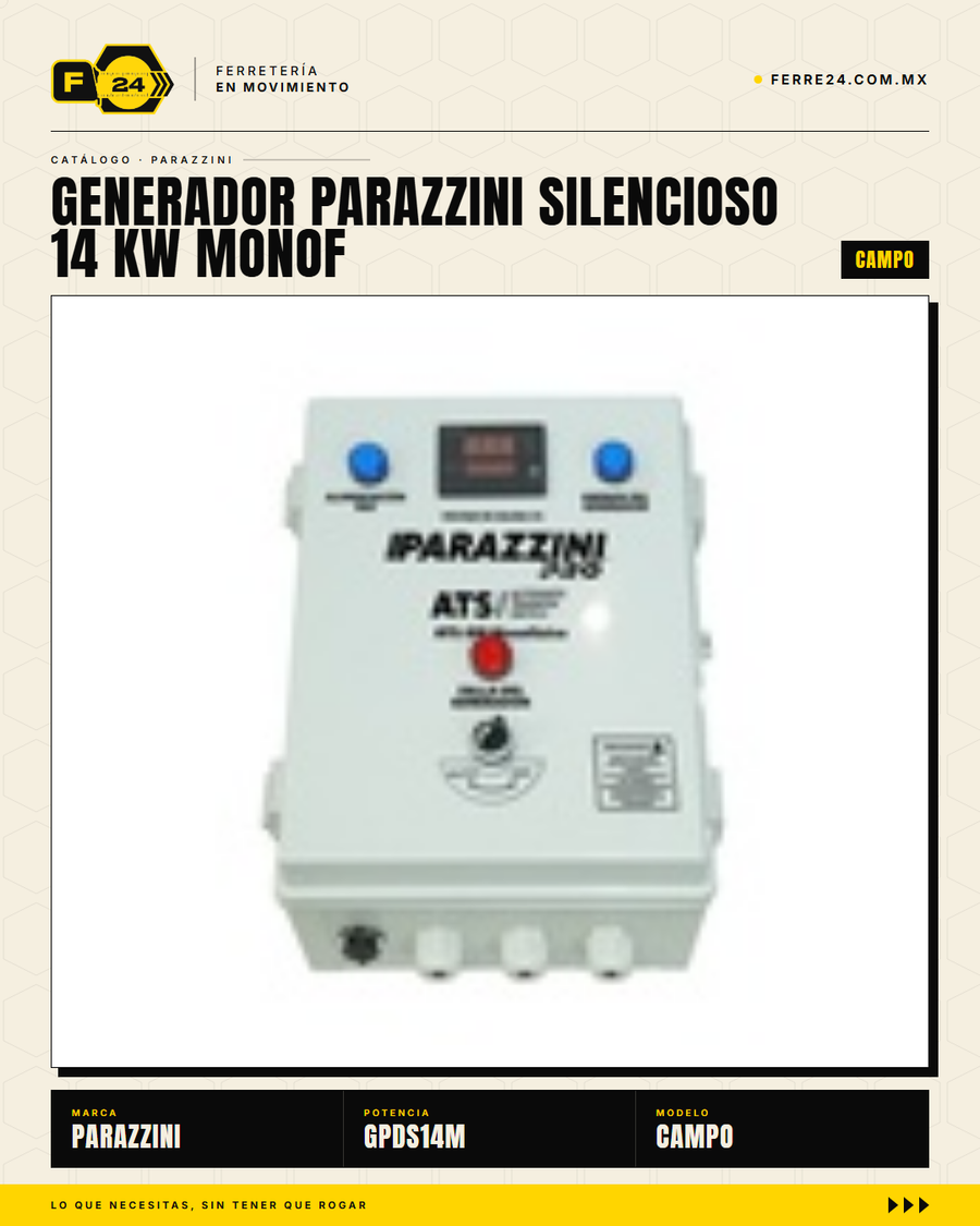 Generador Diesel Silencioso 14 kW con ATS Automático — Parazzini GPDS14M · sec_003