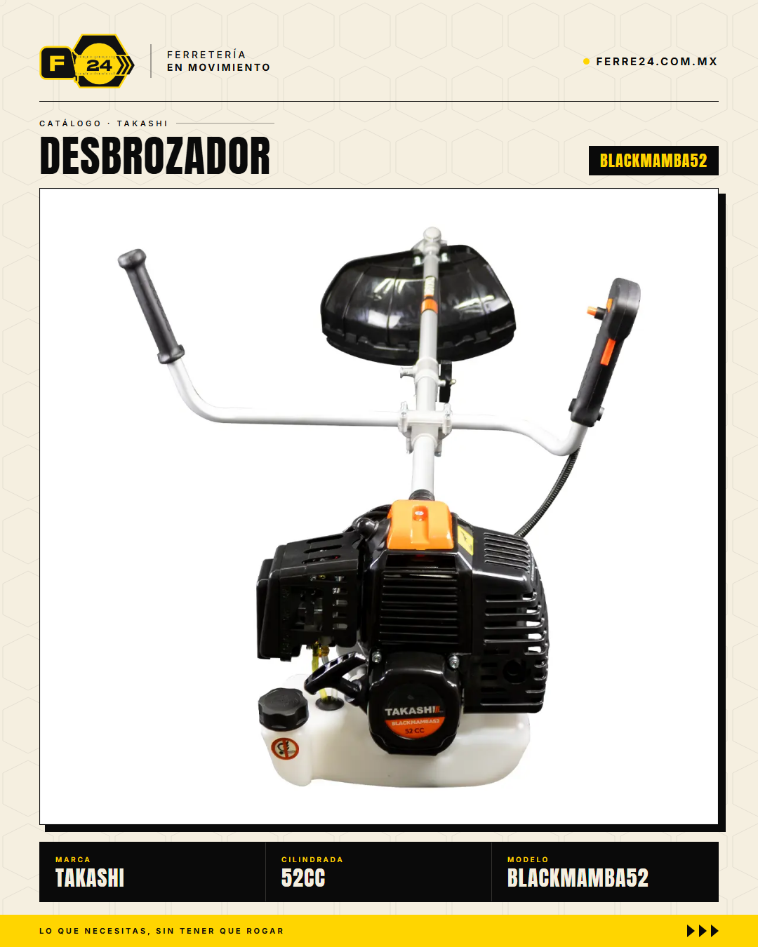 Desbrozadora Takashi BLACKMAMBA52 52 cc — Eje Partido · sec_003