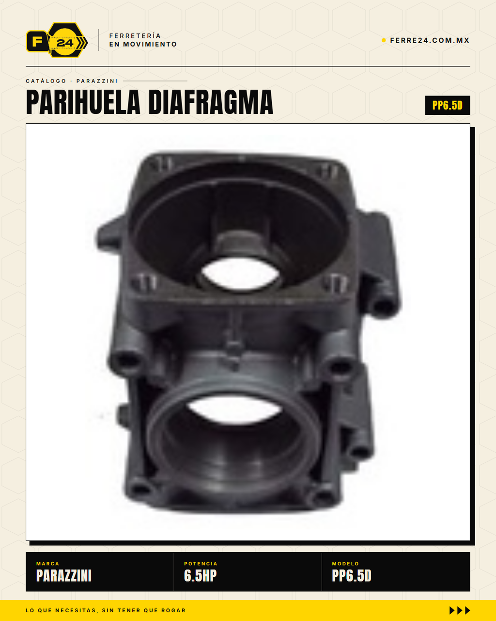 Parihuela Diafragma 6.5 HP Parazzini — Bomba Resistente a Químicos Agresivos · sec_003