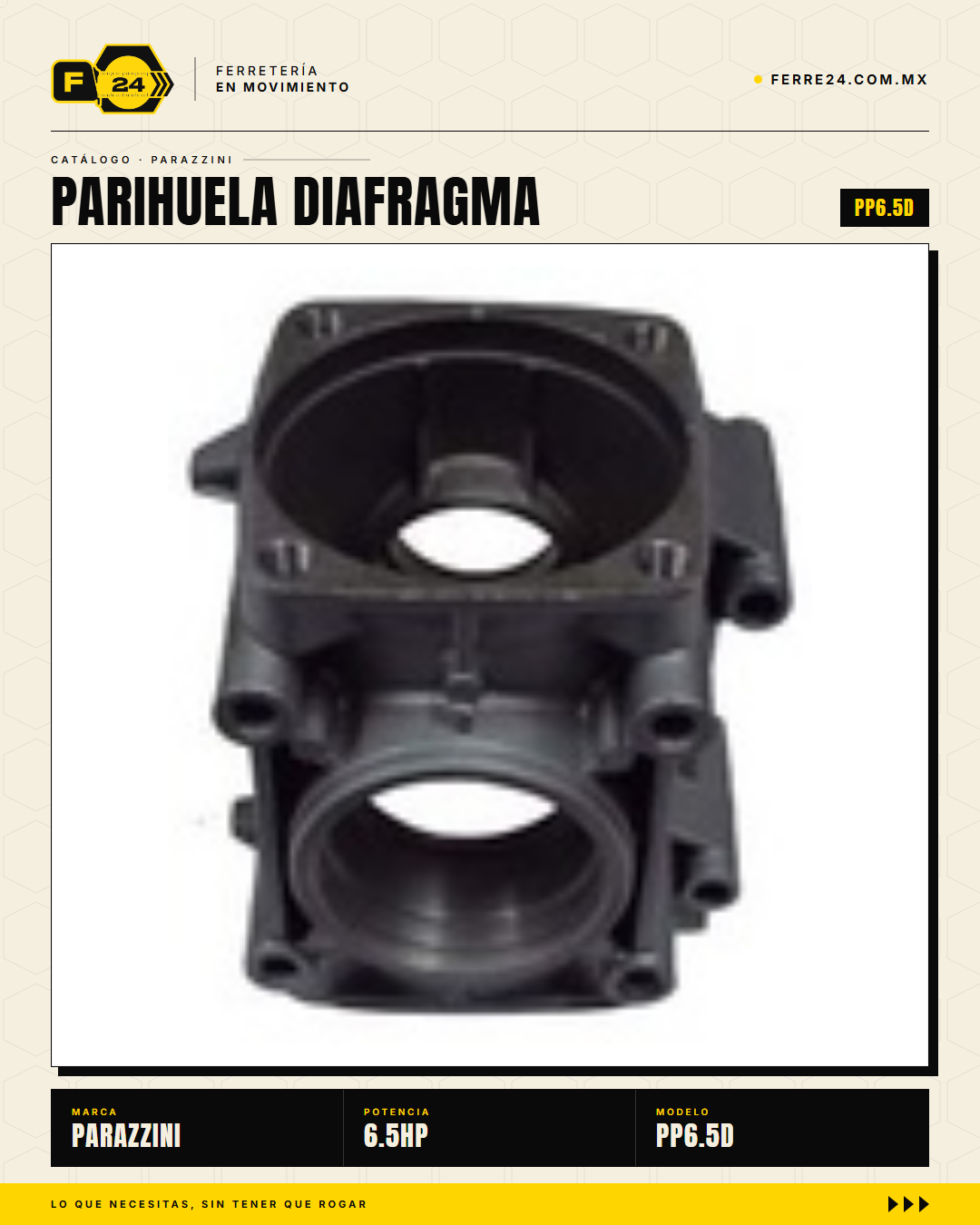 Parihuela Diafragma 6.5 HP Parazzini — Bomba Resistente a Químicos Agresivos · sec_003