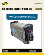 Soldadora inverter compacta Power Hunt CENTELLA130: conecta en 127V (toma de pared casera) o 220V (taller industrial). Hasta 120A de potencia, ciclo de trabajo 85%, tecnología inverter = peso ligero y menor consumo. Respaldada por Marvelsa y 500+ Centros · sec_003