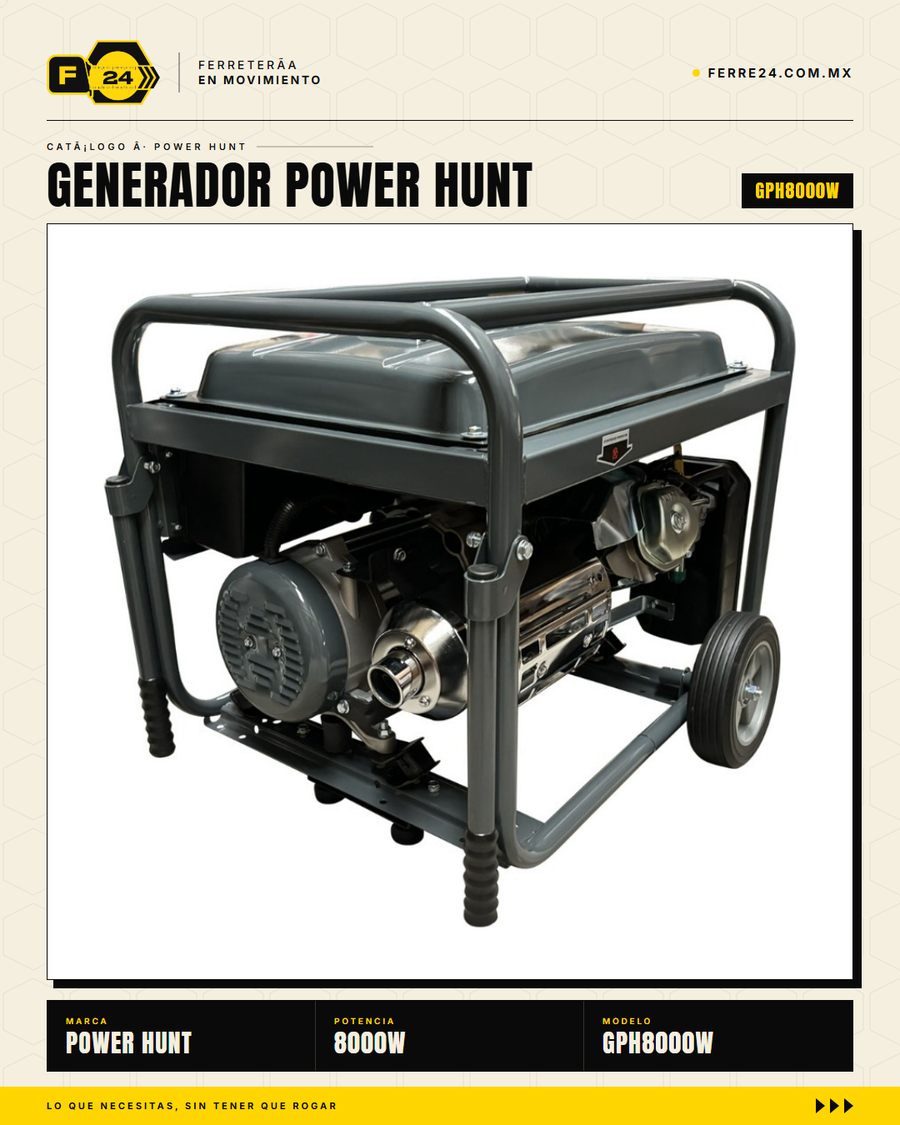 GPH8000W — tanque 25L y llave de encendido