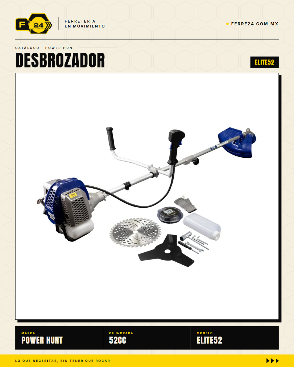 Desbrozadora Power Hunt ELITE52 52 cc — Eje Partido · sec_003