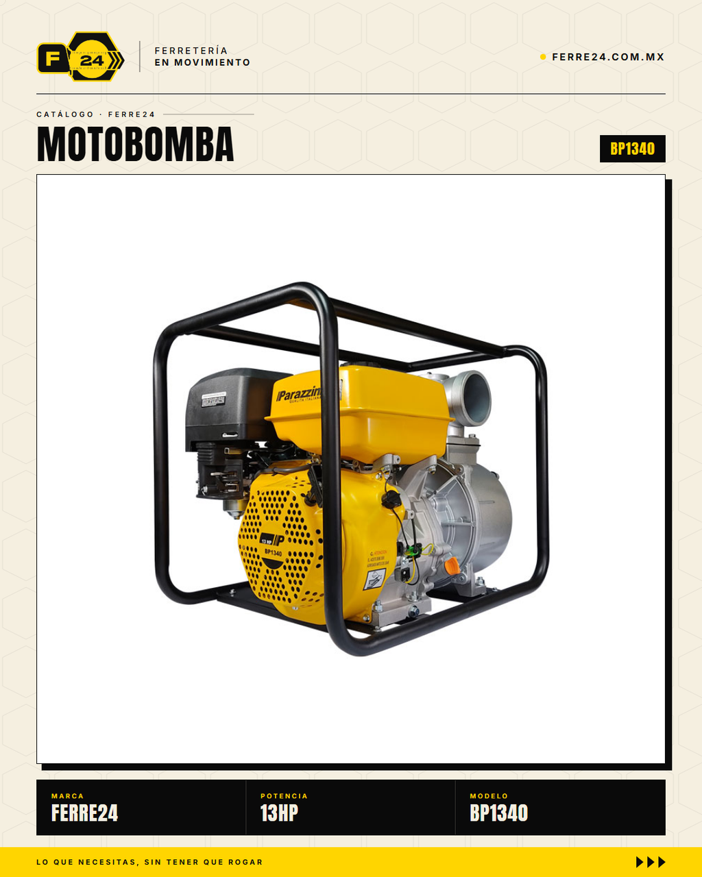 Motobomba Autocebante 13 HP — 4", Alto Caudal · sec_003
