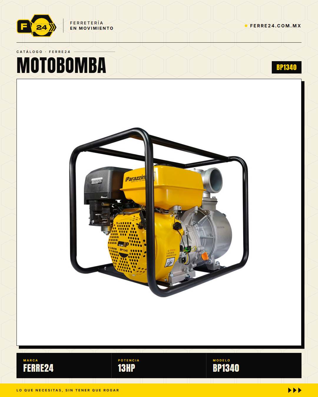 Motobomba Autocebante 13 HP — 4", Alto Caudal · sec_003