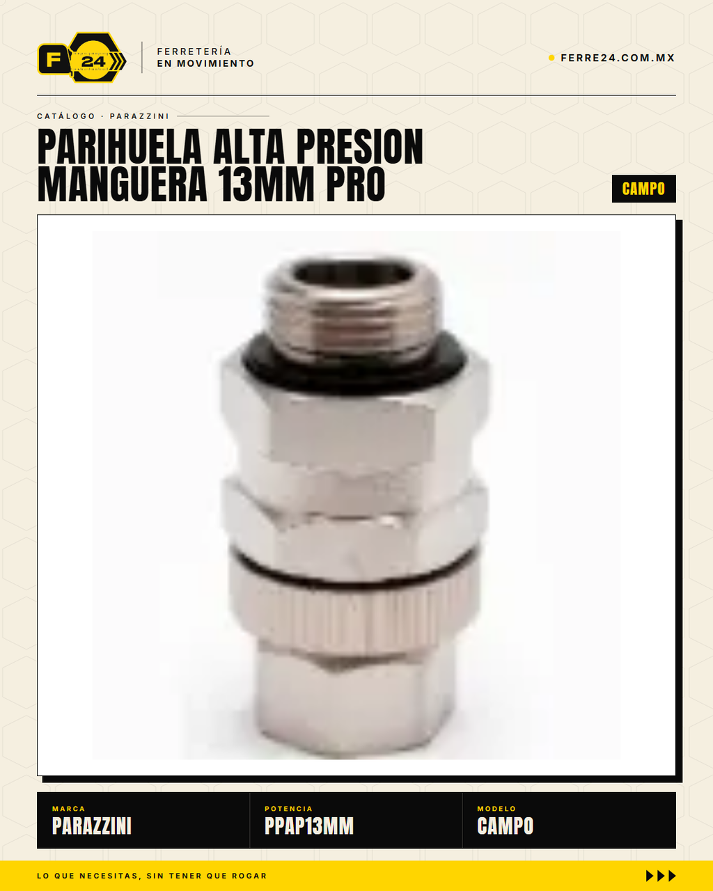 Parihuela Alta Presión Manguera 13 mm PRO — Fumigación Profesional en Grandes Extensiones · sec_003