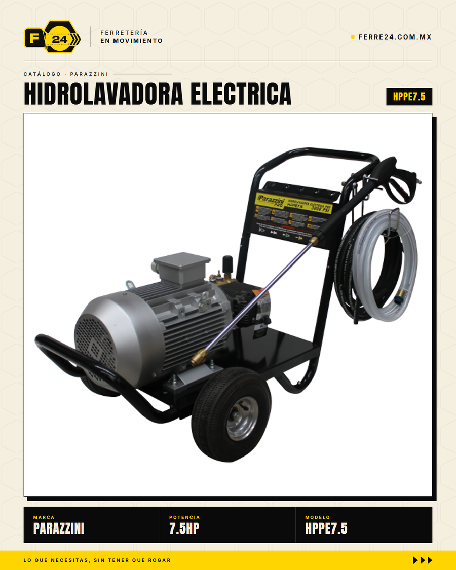 Hidrolavadora Industrial Trifásica 5.5 kW · 3,191 PSI Parazzini Pro · sec_003