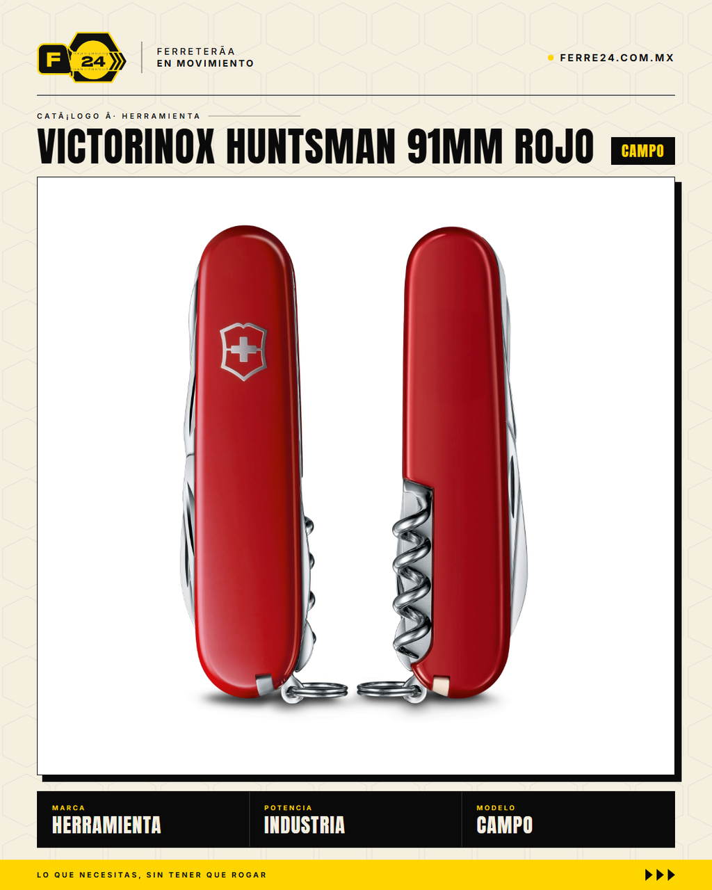 Victorinox Huntsman 91mm Rojo — 15 Funciones con Sierra — vista alternativa