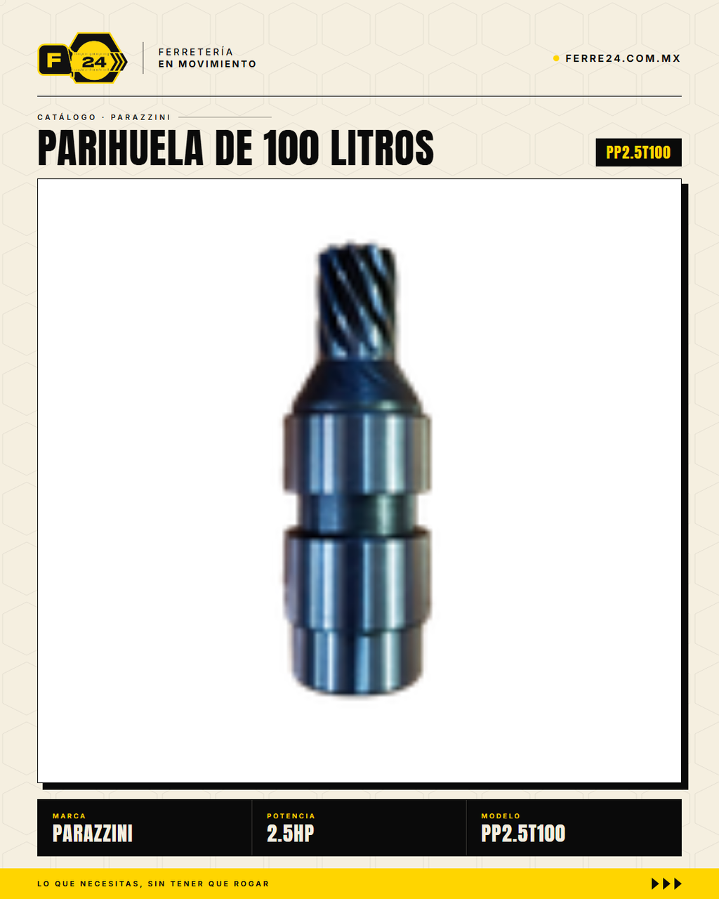 Parihuela Parazzini 100 litros 2.5 HP — Limpieza de alta presión donde no hay agua · sec_003