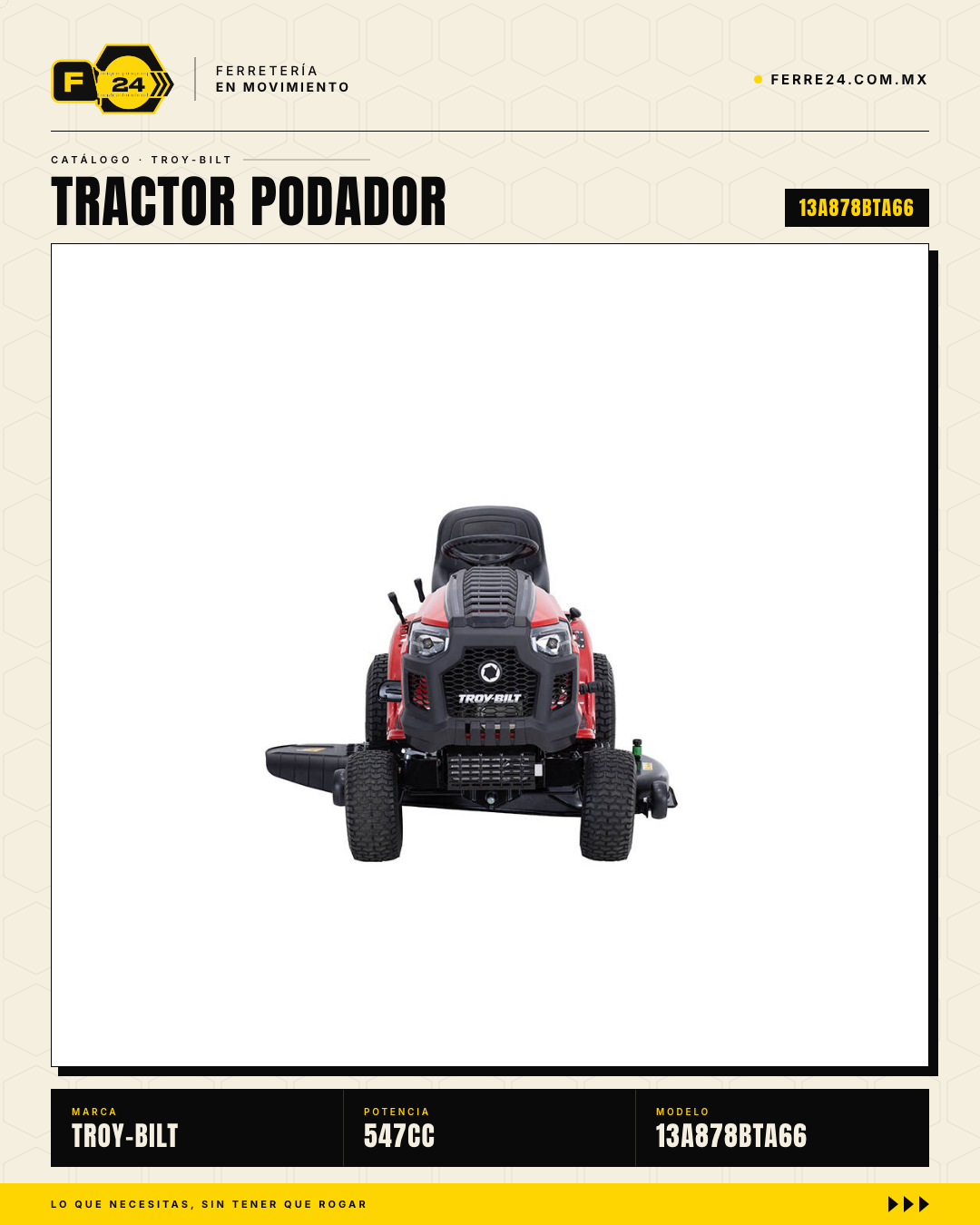 Tractor Podador Troy-Bilt Bronco 46 — Motor 547 cc, Corte 46 · sec_003_troybilt_360