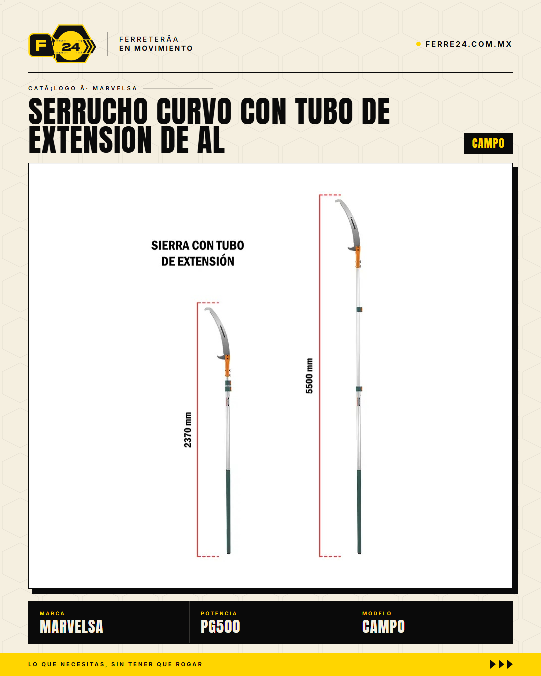 Kawashima PG500 — poda de ramas en altura