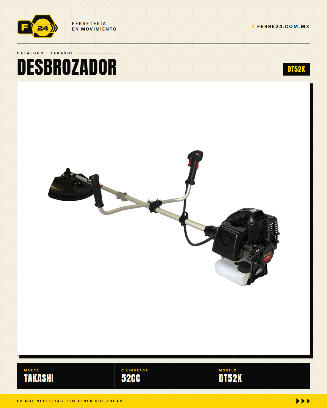 Desbrozadora Takashi DT52K 52 cc — Eje Entero, Kit Completo · sec_004