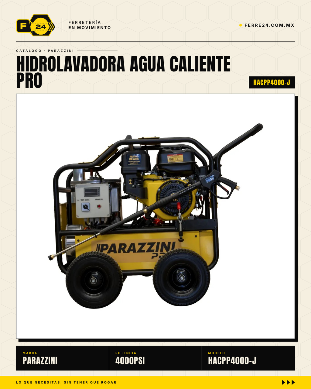 Hidrolavadora de Agua Caliente Parazzini Pro 4000 PSI · sec_004