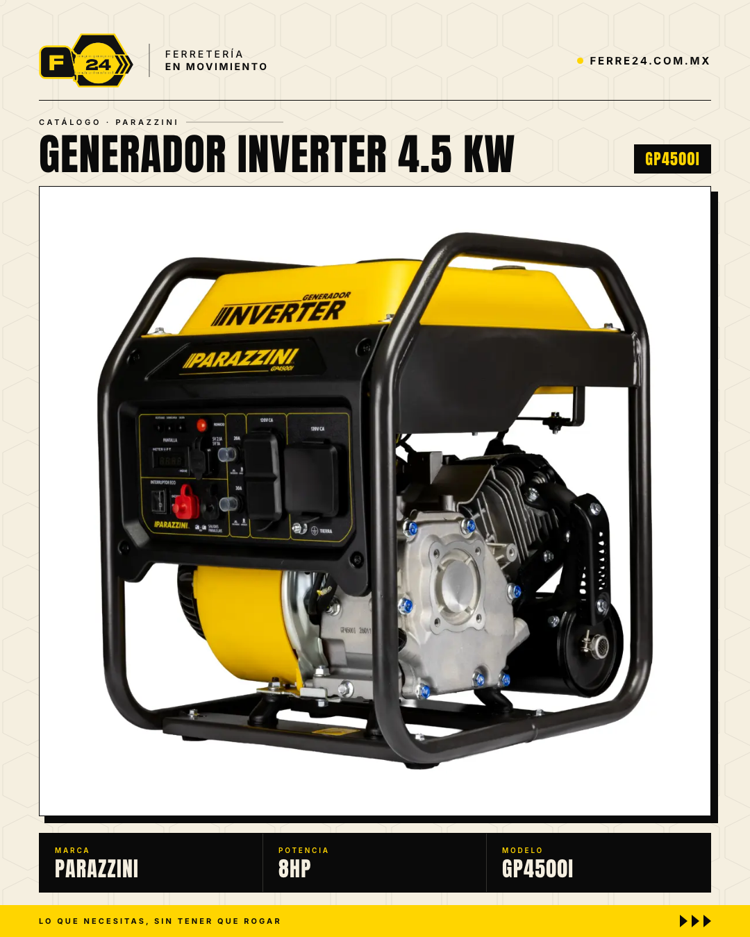 Generador Inverter Parazzini GP4500I — 4.5 KW Onda Pura · sec_004