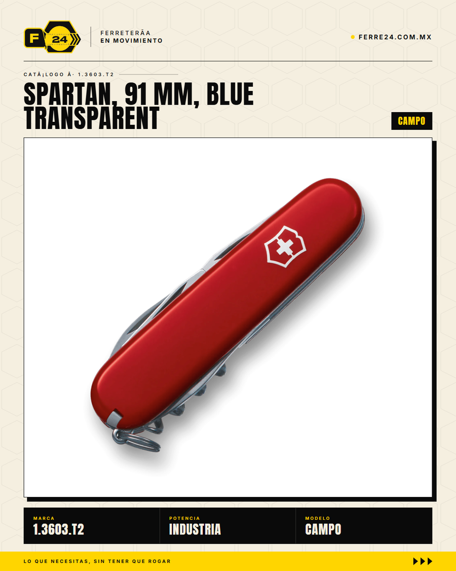 Victorinox Spartan 91mm Azul Transparente — Navaja 16 Funciones — vista alternativa