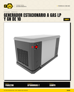 Generador estacionario trifásico 10 kW — gas LP/GN, ATS automático · sec_004