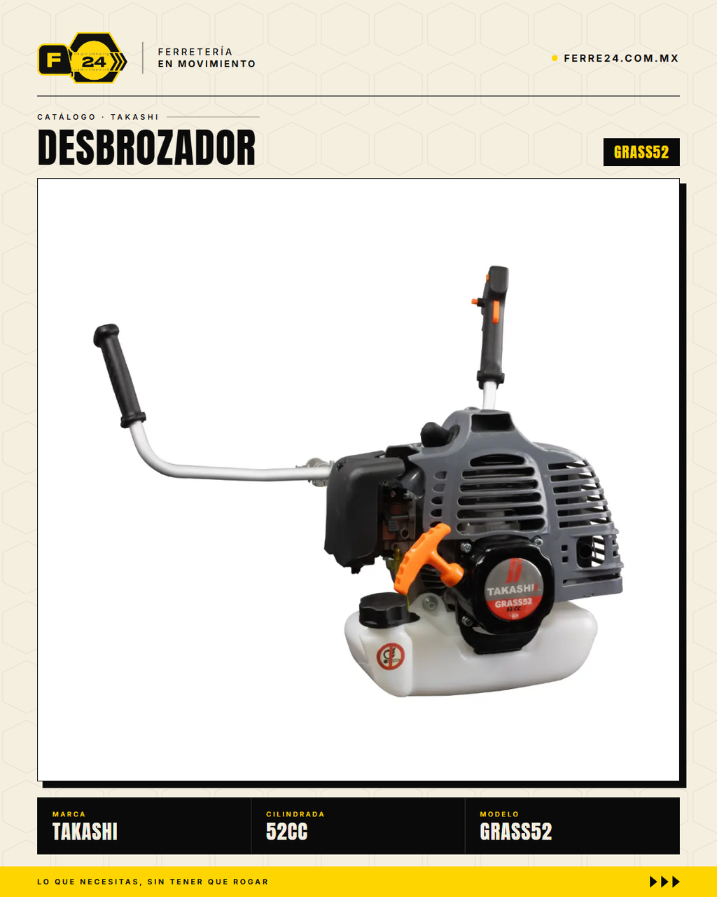 Desbrozadora Takashi GRASS52 52 cc — Guarda Ancha, Kit Completo · sec_004