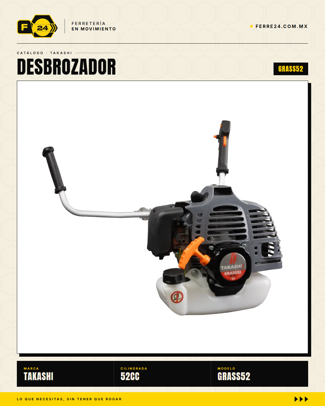 Desbrozadora Takashi GRASS52 52 cc — Guarda Ancha, Kit Completo · sec_004