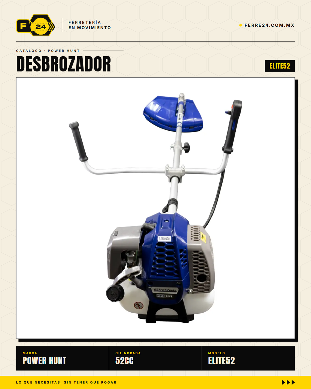 Desbrozadora Power Hunt ELITE52 52 cc — Eje Partido · sec_004