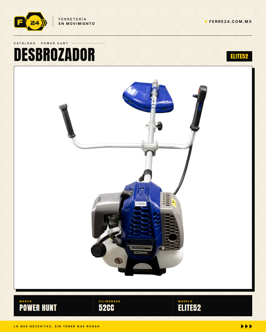 Desbrozadora Power Hunt ELITE52 52 cc — Eje Partido · sec_004