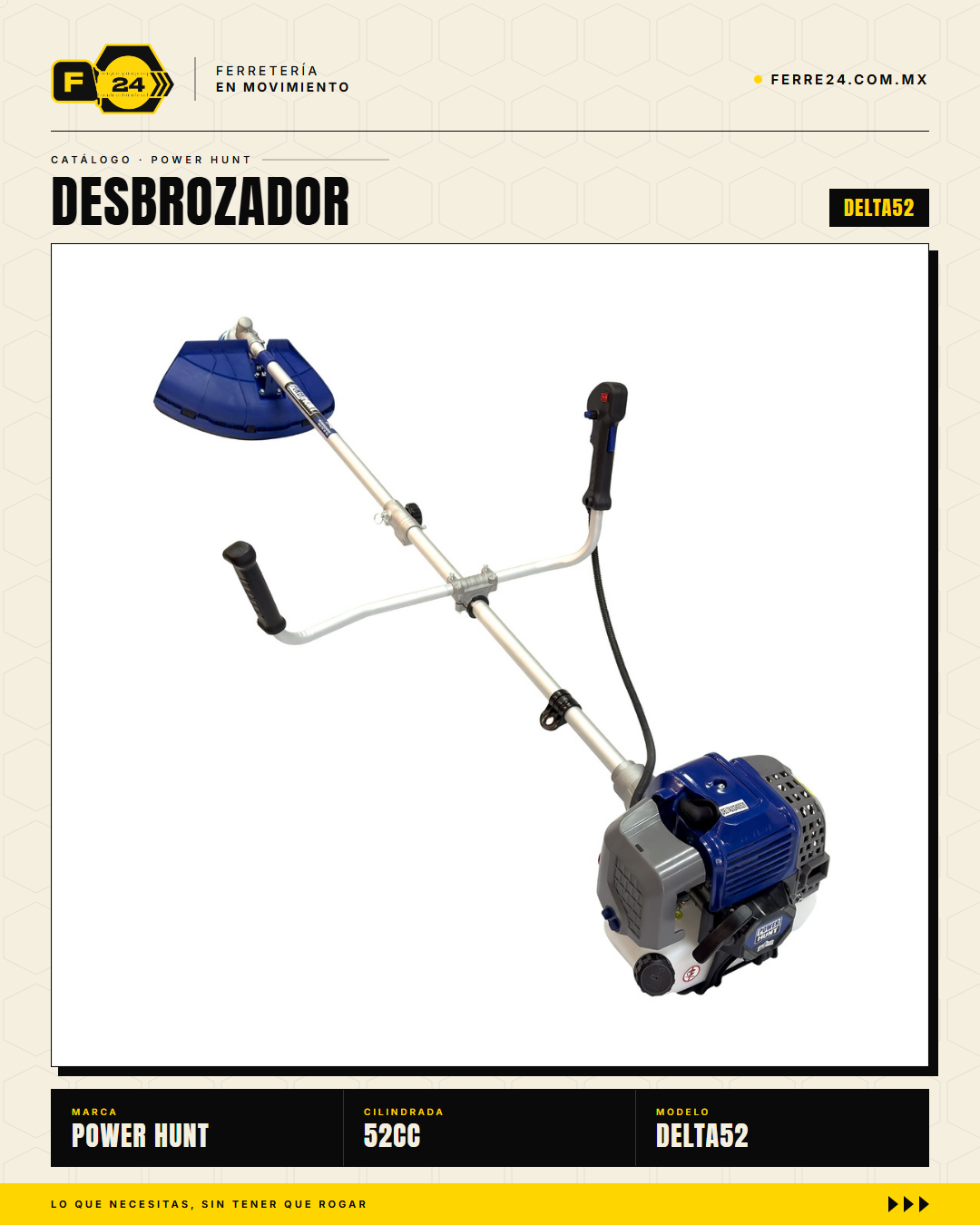 Desbrozadora Power Hunt DELTA52 52 cc — Con Cuchilla de Fábrica · sec_004