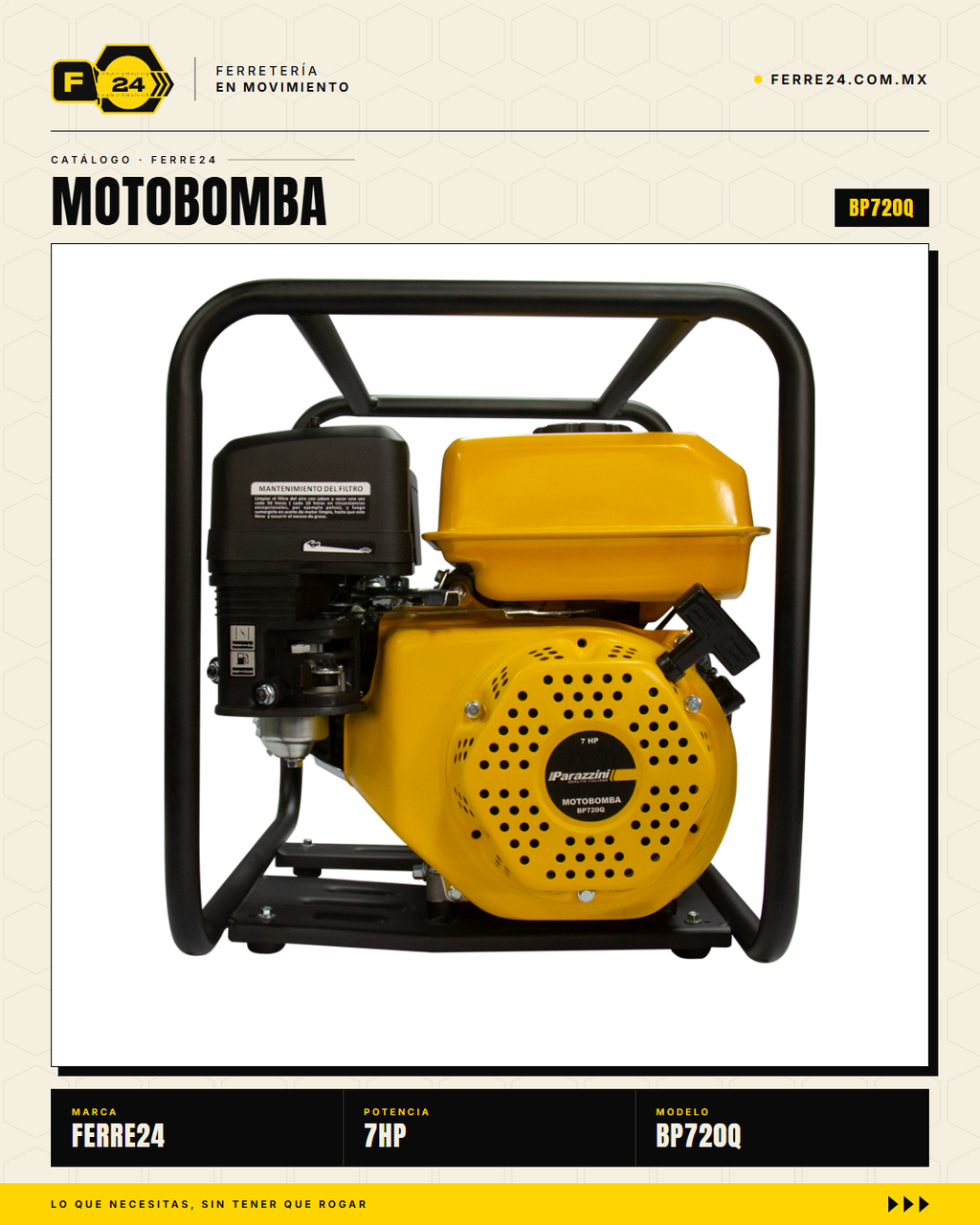 Motobomba para Químicos 7 HP — 2", Autocebante · sec_004