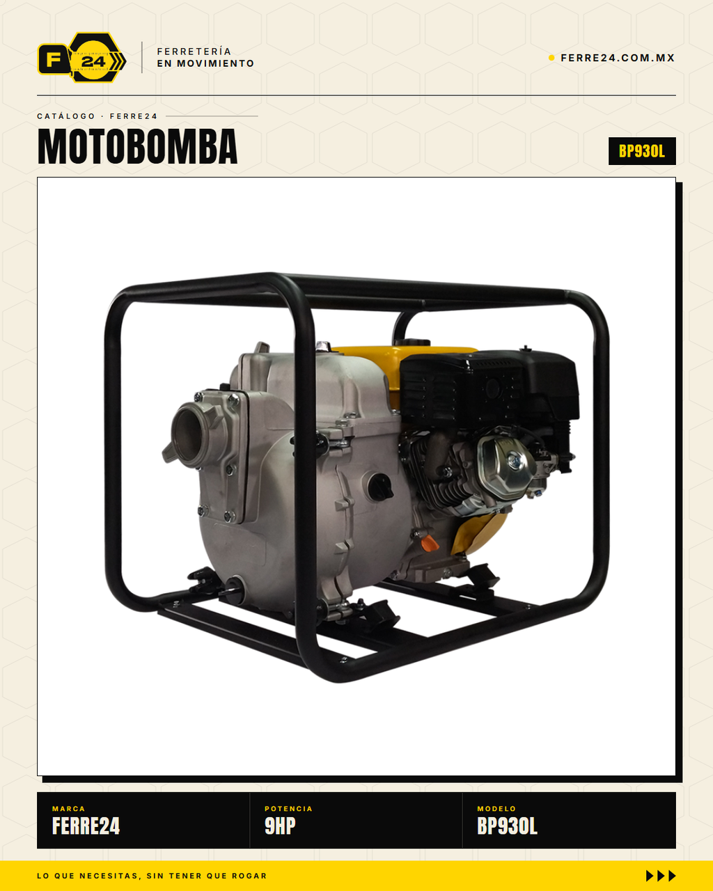 Motobomba para Lodos 9 HP — 3", Autocebante · sec_004