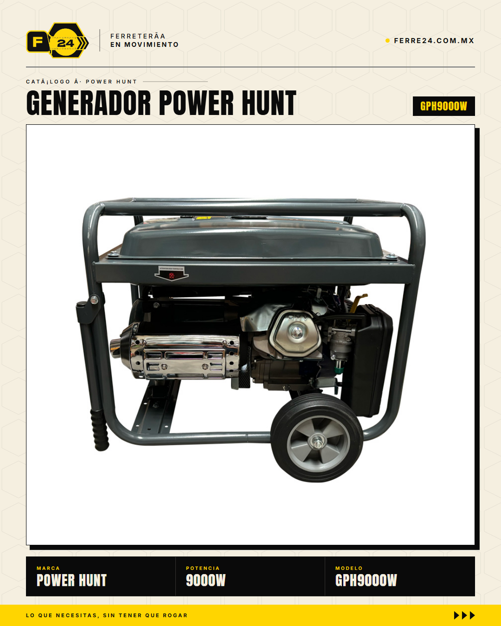 GPH9000W — marco con ruedas y manija