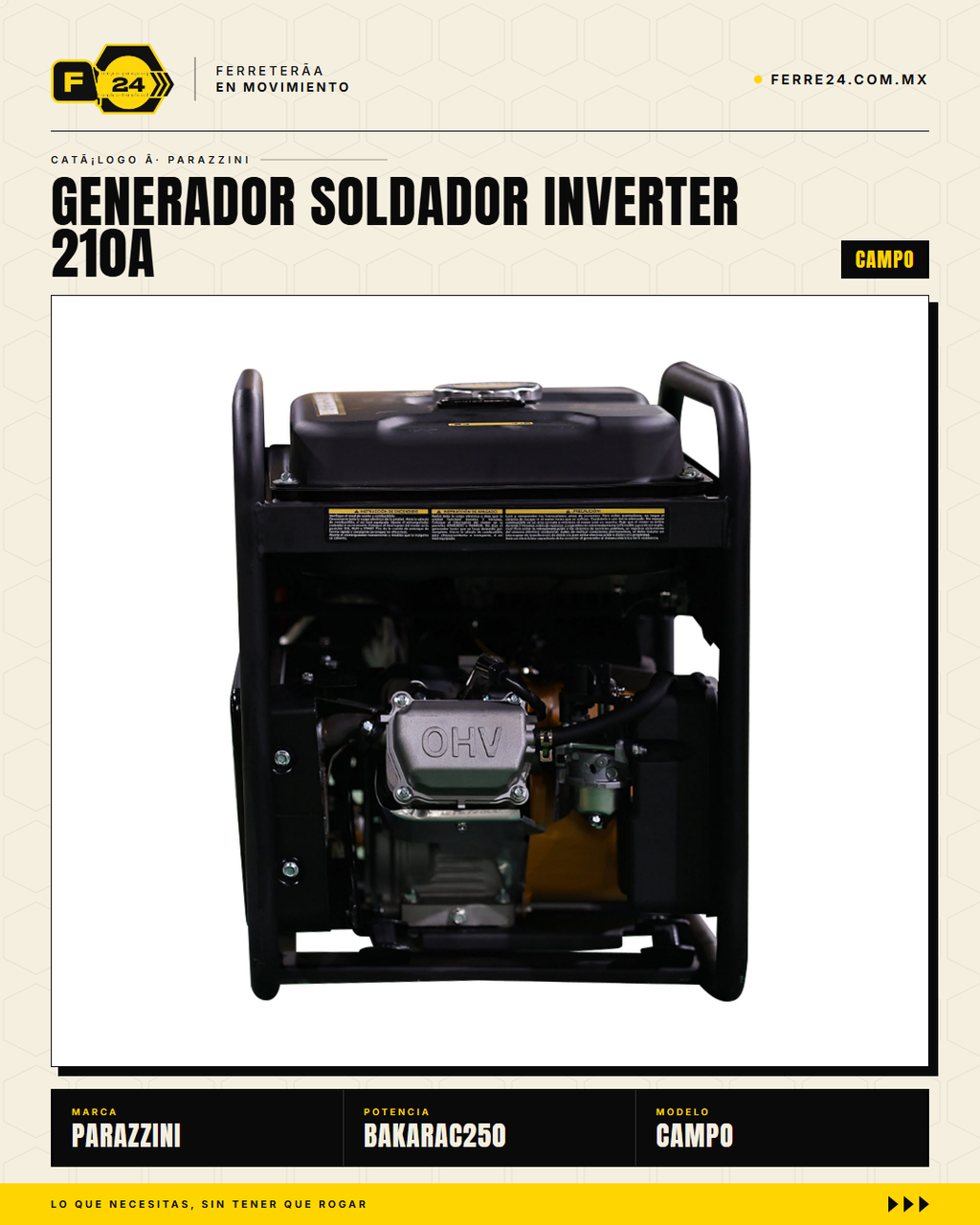 BAKARAC250 — salidas eléctricas 220V