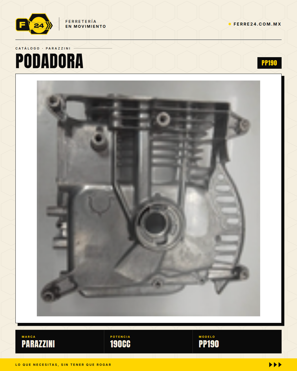 Podadora a Gasolina 190cc Parazzini Pro PP190 — Corte 21" y Bolsa 65L · sec_004