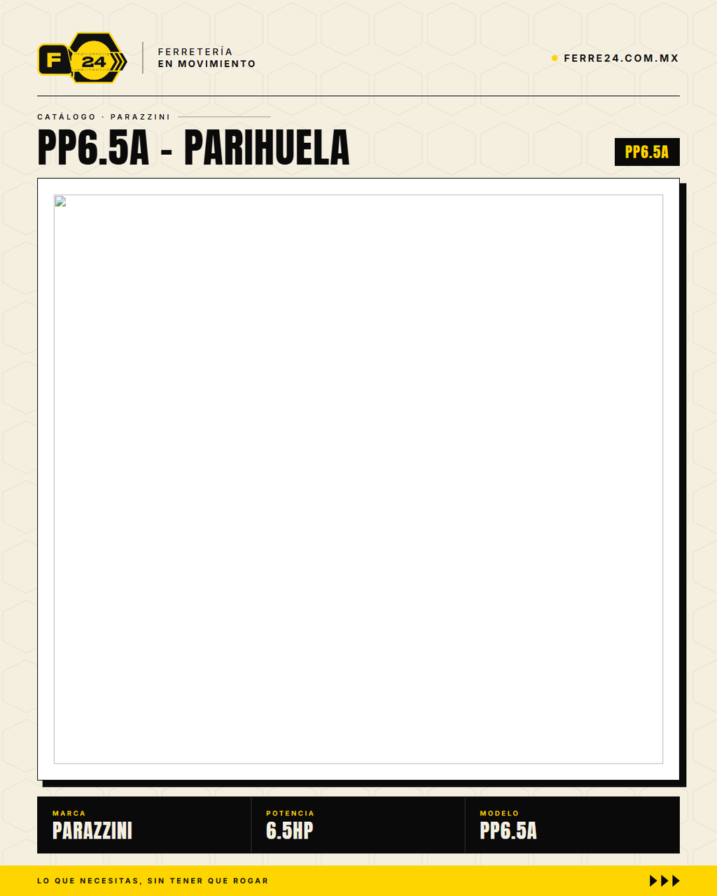 Parihuela Parazzini 6.5 HP — Motobomba a Gasolina sobre Carrito · sec_004