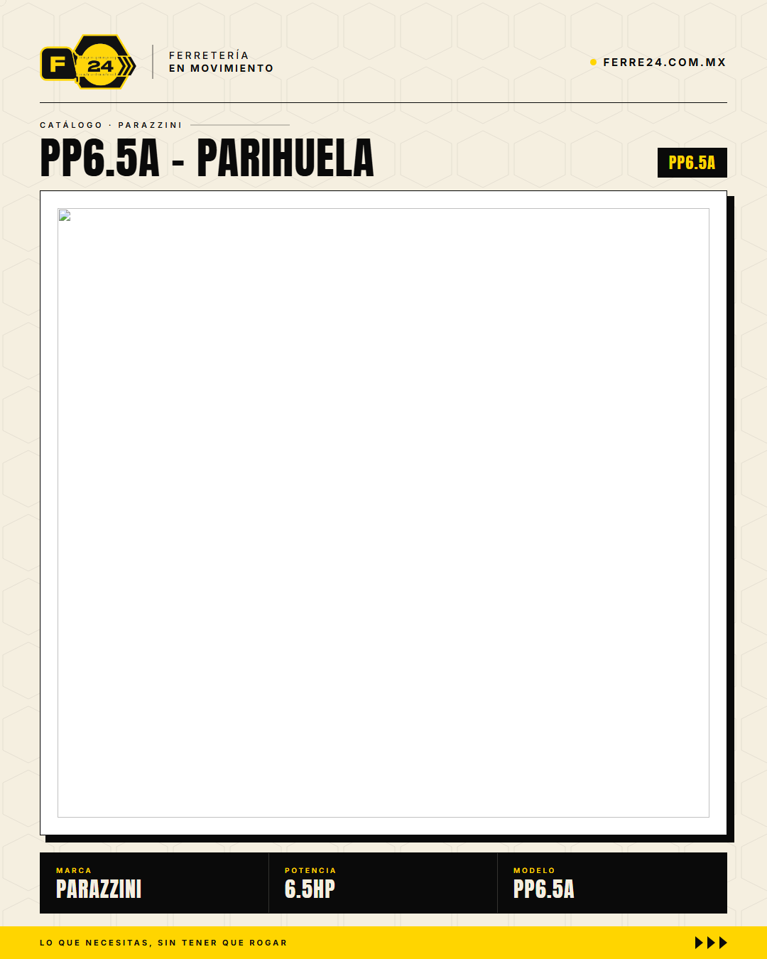 Parihuela Parazzini 6.5 HP — Motobomba a Gasolina sobre Carrito · sec_004