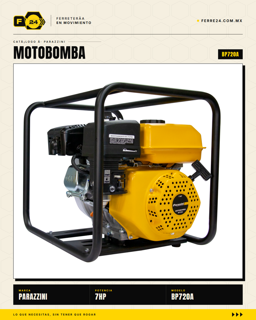 Motobomba Parazzini BP720A — 7 HP 2", 4 Tiempos OHV Gasolina · sec_004