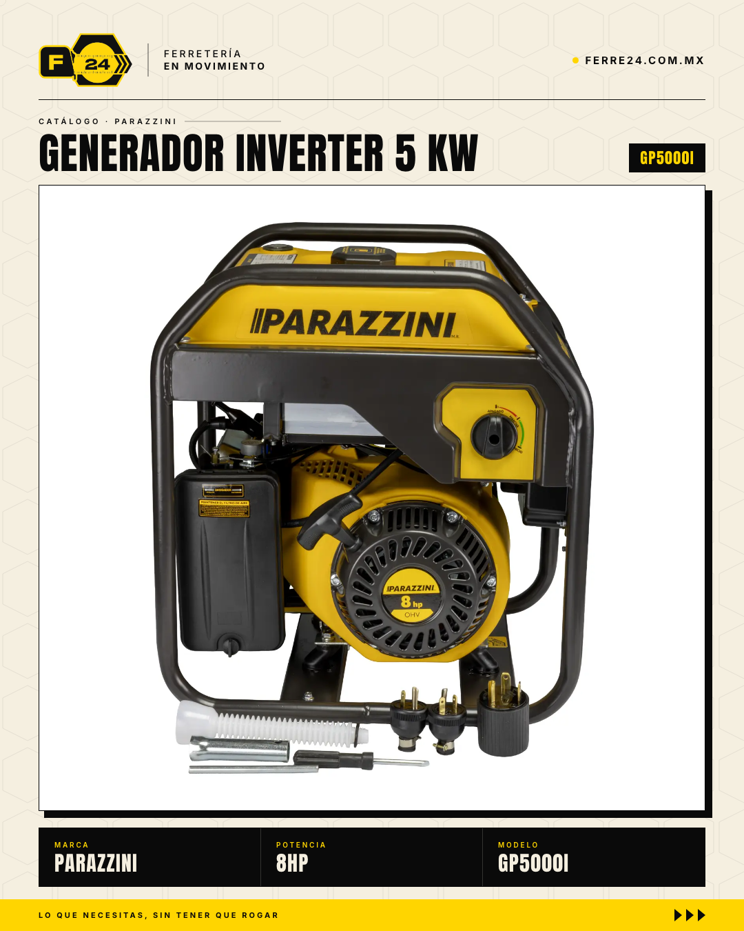 Generador Parazzini Inverter 5 KW — Respaldo Confiable para Casa, Negocio y Obra · sec_004