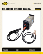 Soldadora inverter compacta Power Hunt CENTELLA130: conecta en 127V (toma de pared casera) o 220V (taller industrial). Hasta 120A de potencia, ciclo de trabajo 85%, tecnología inverter = peso ligero y menor consumo. Respaldada por Marvelsa y 500+ Centros · sec_004