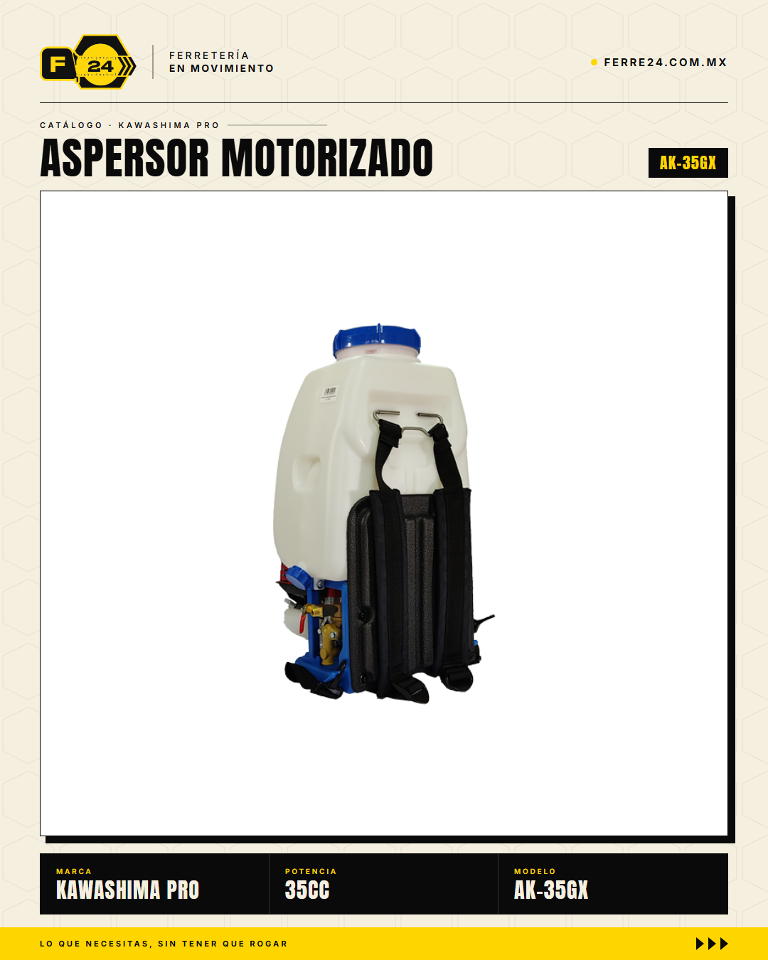 Aspersor de Mochila 35 cc — Motor Honda GX35, Tanque de 25 L · sec_004