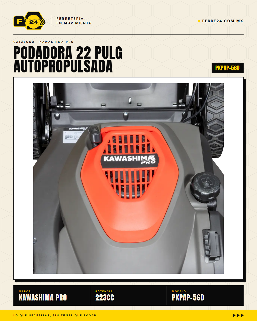 Podadora Autopropulsada 22" 223cc 3 en 1 - Kawashima Pro · sec_004